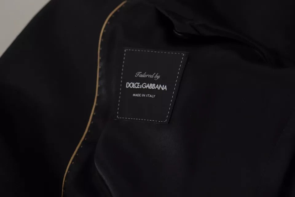 Dolce & Gabbana Black Polyester Single Breasted BlazerJacket IT48 / M