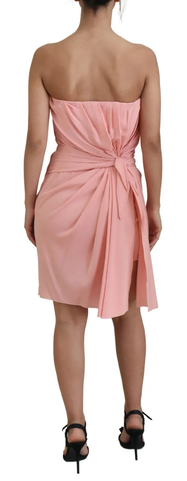 Dolce & Gabbana Pink Silk Stretch Strapless Sheath Dress IT40 | S