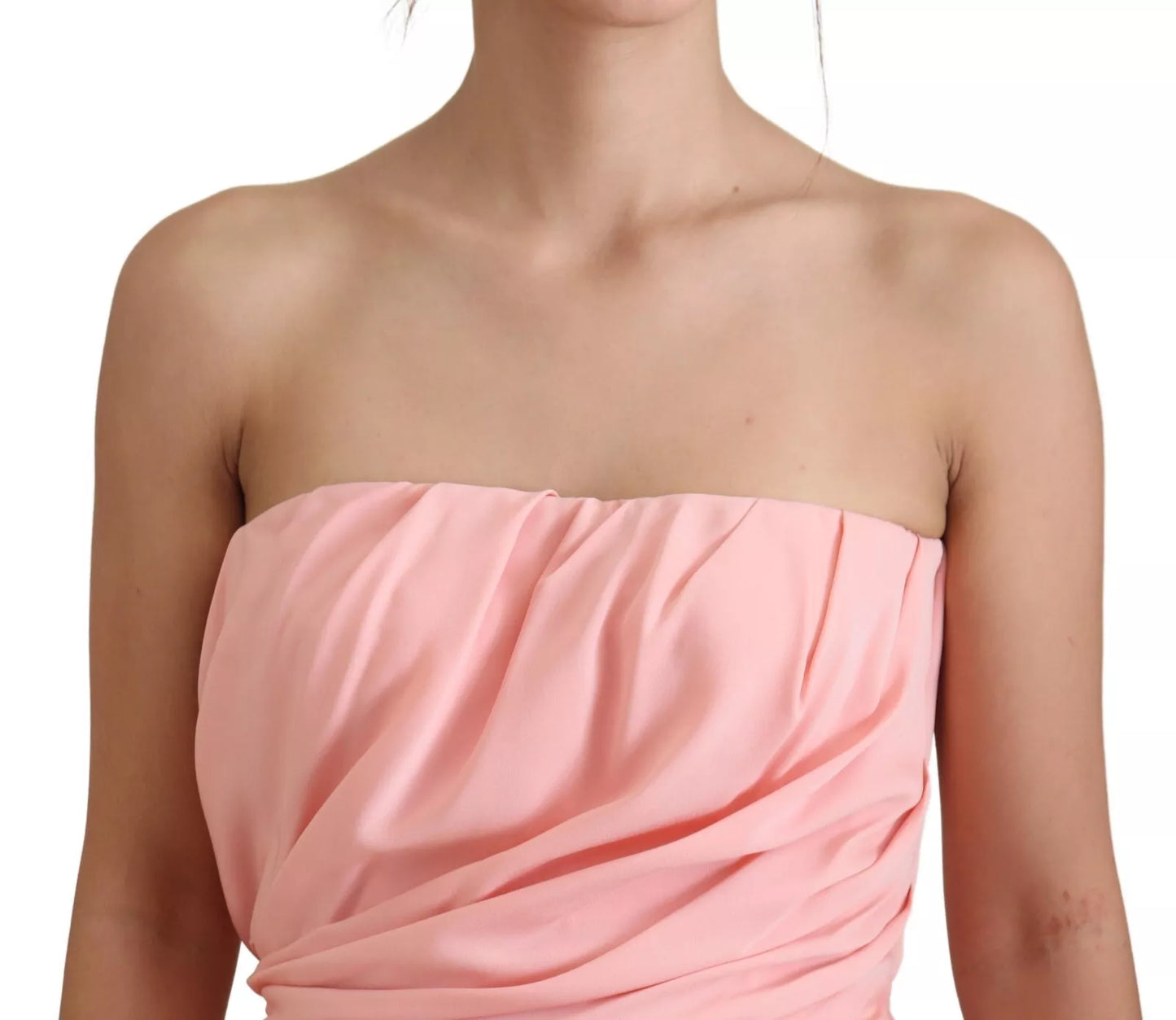 Dolce & Gabbana Pink Silk Stretch Strapless Sheath Dress IT40 | S