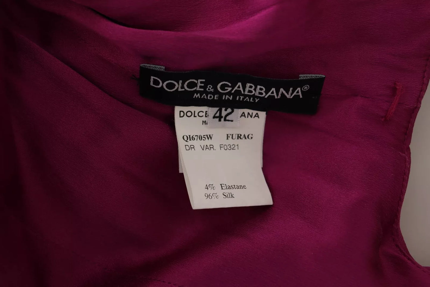 Dolce & Gabbana Sheath Mermaid Fuchsia Silk Stretch Gown Dress IT42 / M