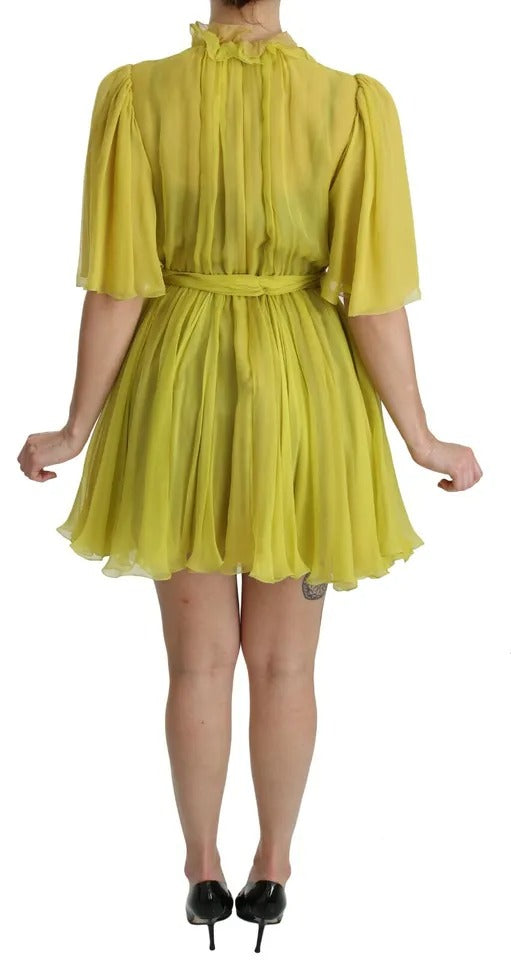 Dolce & Gabbana Yellow Shift A-line Silk Gown Dress IT40 | S