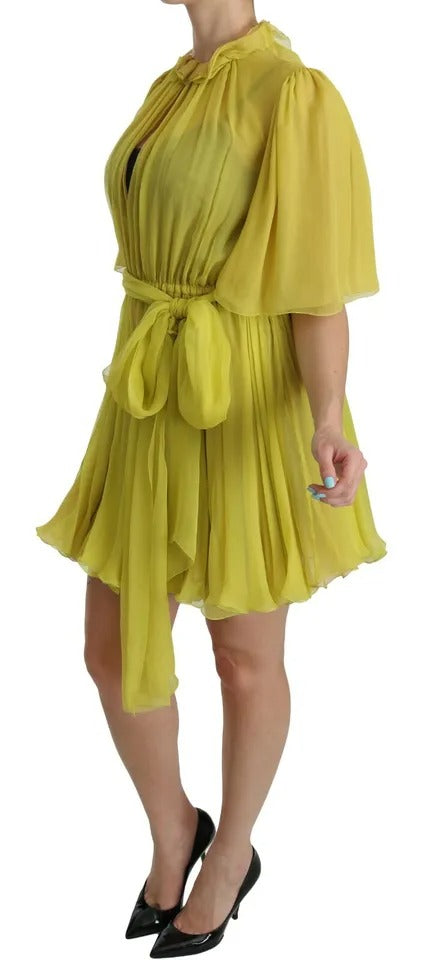 Dolce & Gabbana Yellow Shift A-line Silk Gown Dress IT40 | S