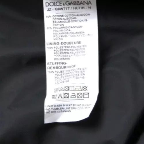 Dolce & Gabbana Black Cotton Hooded Logo Bomber Jacket IT46 / S