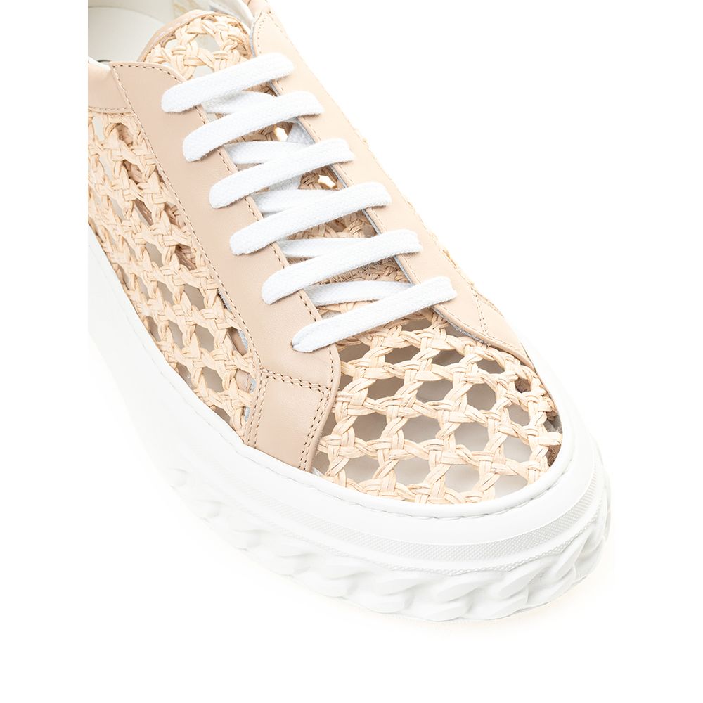 Casadei Chic Beige Leather Sneakers EU41 | US11