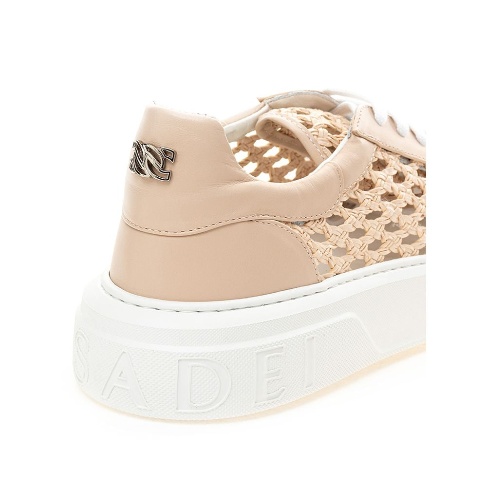 Casadei Chic Beige Leather Sneakers EU41 | US11