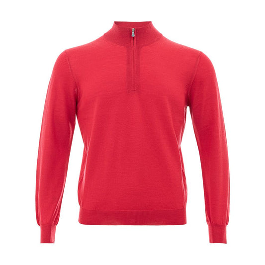 Gran Sasso Elegant Crimson Wool T-Shirt for Men IT50 | L