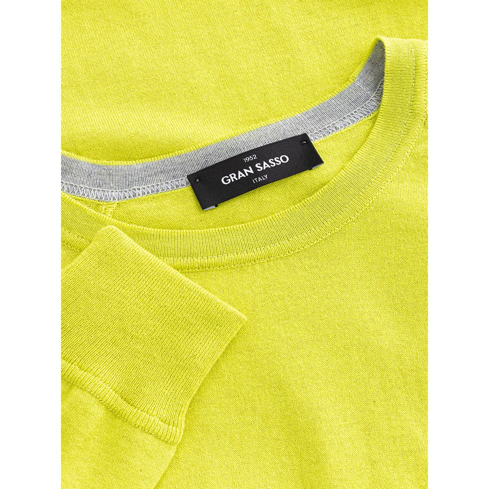 Gran Sasso Sunny Yellow Italian Cotton Sweater IT50 | L