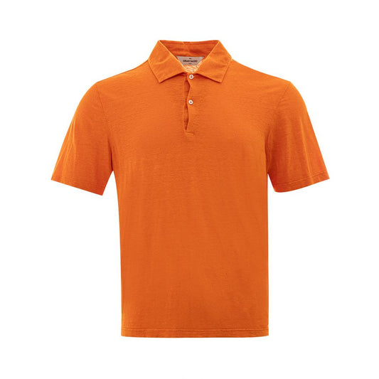 Gran Sasso Elegant Orange Linen Polo Shirt IT50 | L