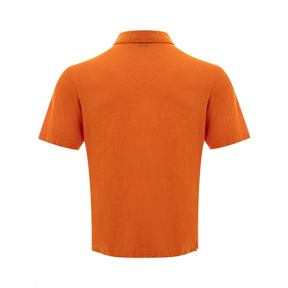 Gran Sasso Elegant Orange Linen Polo Shirt IT50 | L