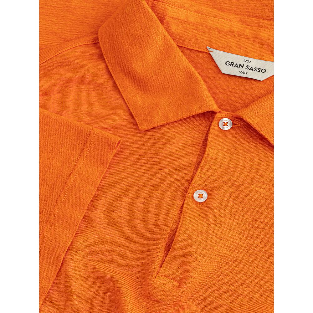 Gran Sasso Elegant Orange Linen Polo Shirt IT50 | L