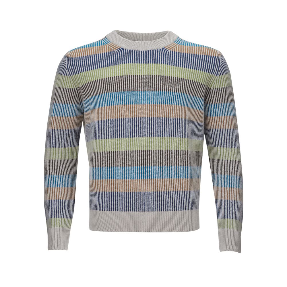 Gran Sasso Elegant Multicolor Cashmere Sweater for Men IT50 | L