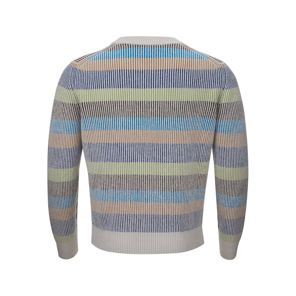 Gran Sasso Elegant Multicolor Cashmere Sweater for Men IT50 | L