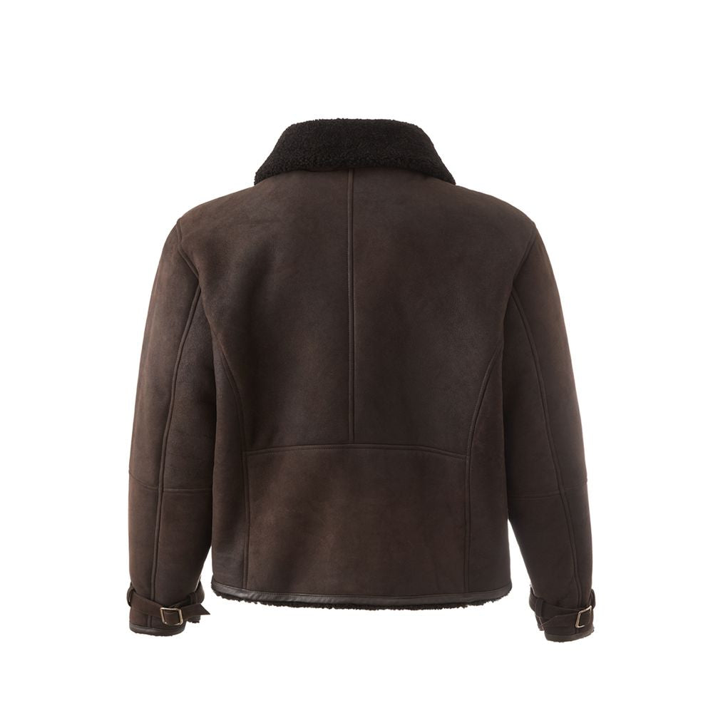 Lardini Elegant Montone Leather Brown Jacket IT56 | 3XL