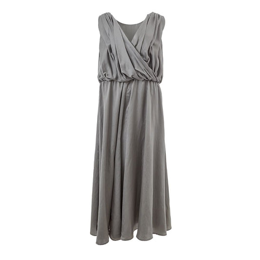 Lardini Elegant Silk Gray Dress - Timeless Elegance IT40 | S