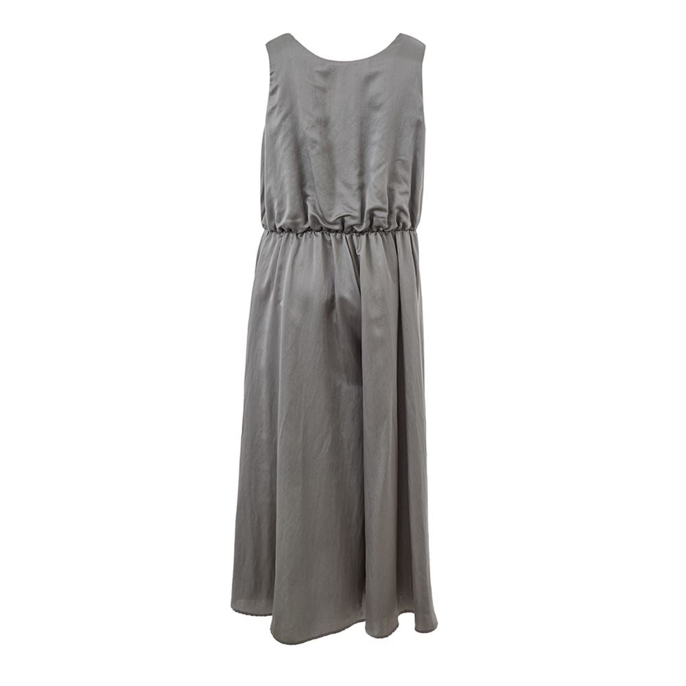 Lardini Elegant Silk Gray Dress - Timeless Elegance IT40 | S