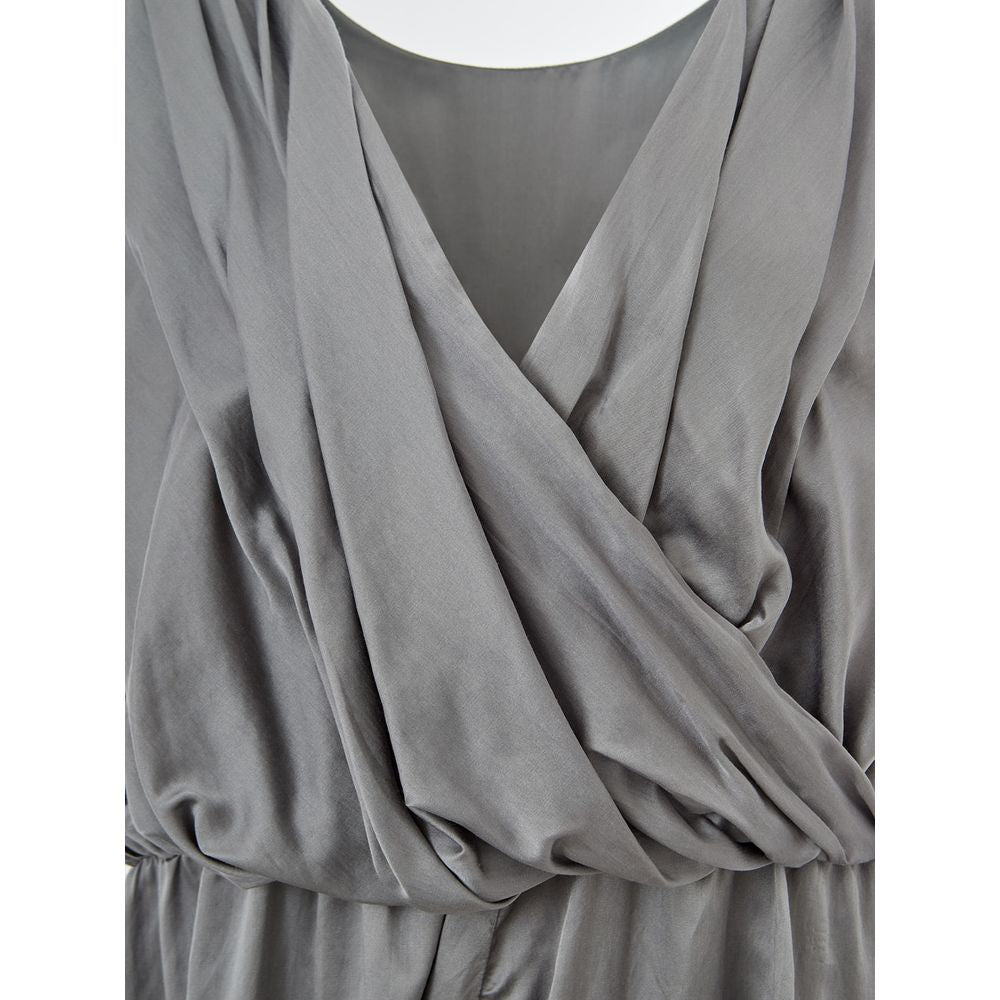 Lardini Elegant Silk Gray Dress - Timeless Elegance IT40 | S