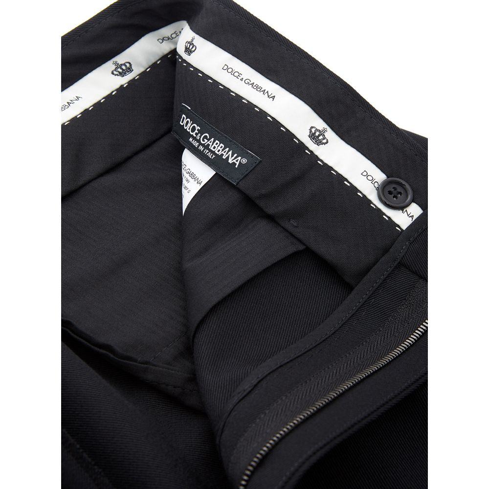 Dolce & Gabbana Elegant Polyester Black Pants for Men IT50 / L