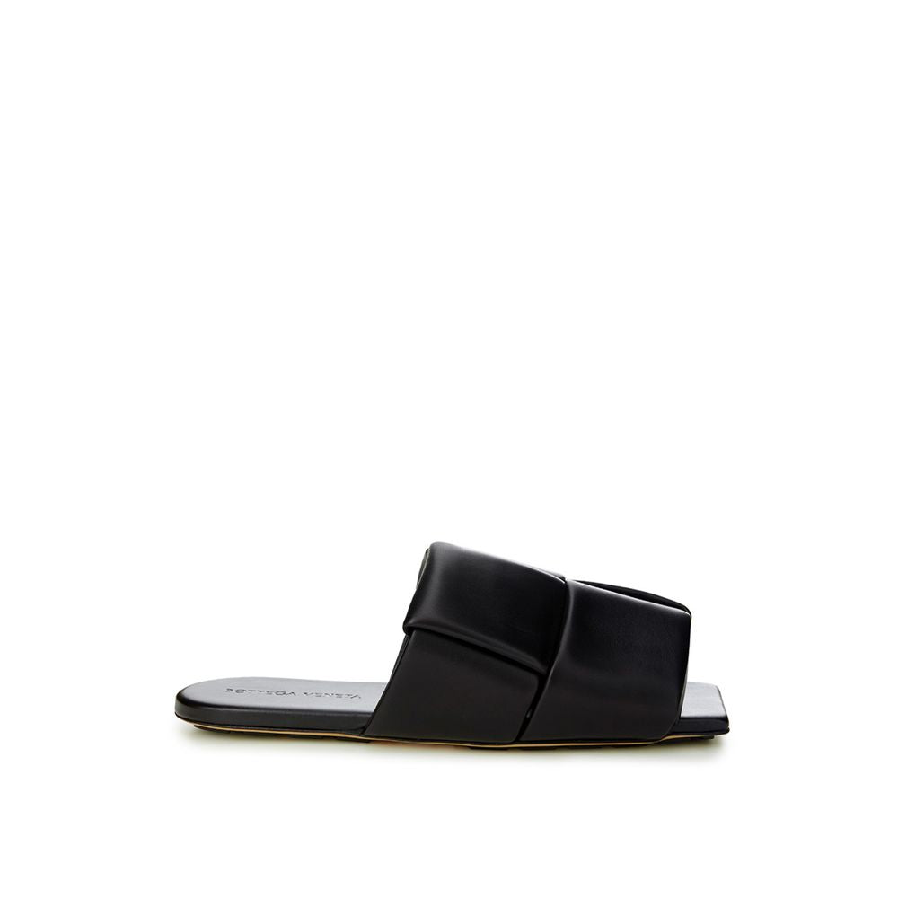 Bottega Veneta Elegant Black Leather Sandals EU37 | US7