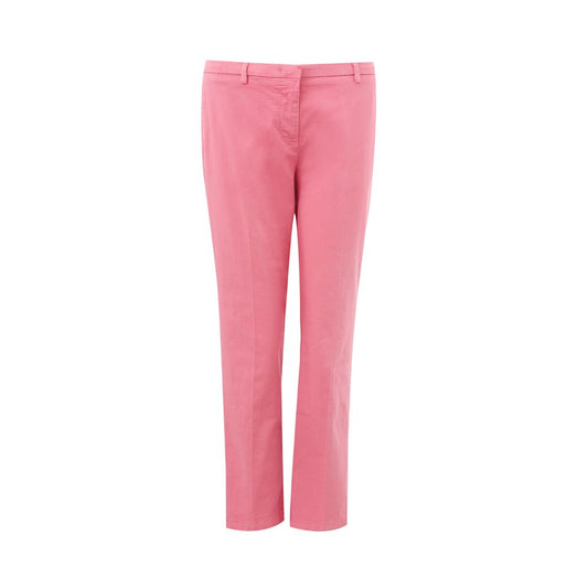 Lardini Elegant Cotton Pink Trousers for Sophisticated Style IT42 | M