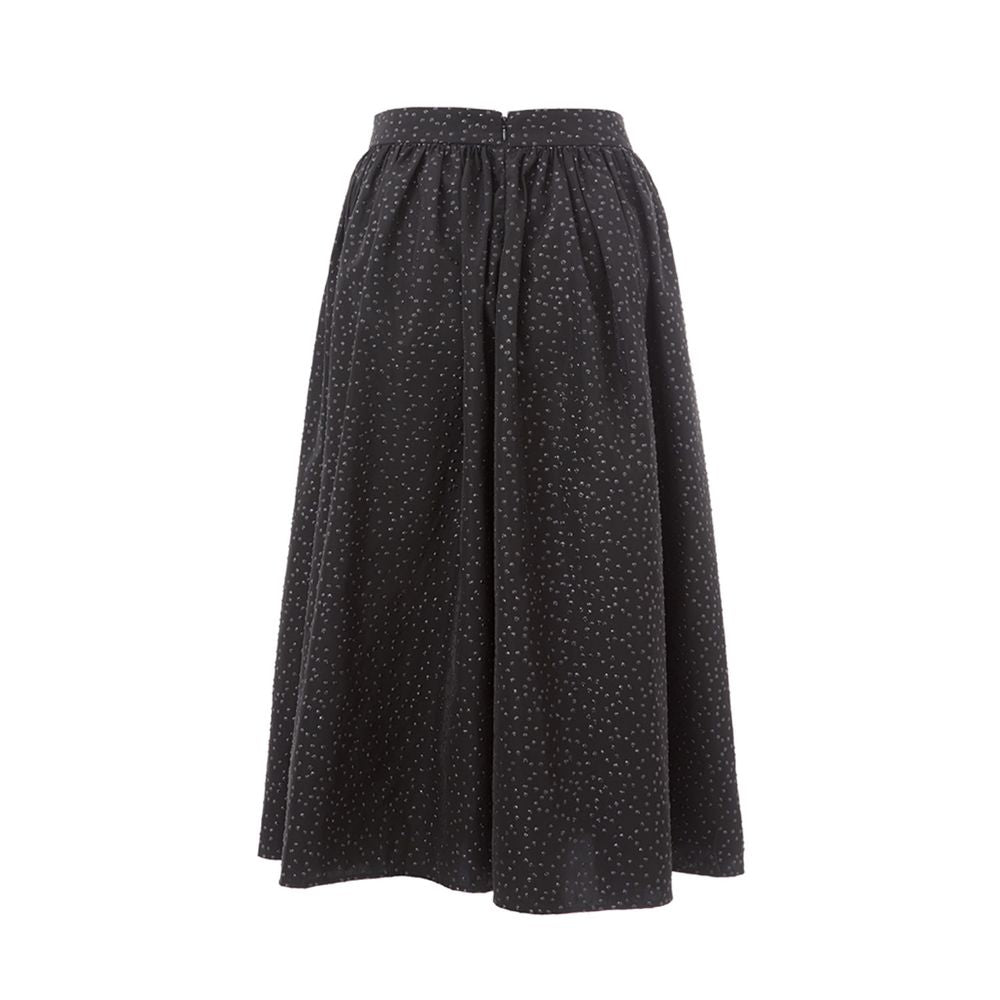 Lardini Elegant Black Polyethylene Midi Skirt IT40 | S