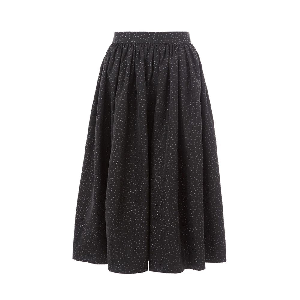 Lardini Elegant Black Polyethylene Midi Skirt IT40 | S