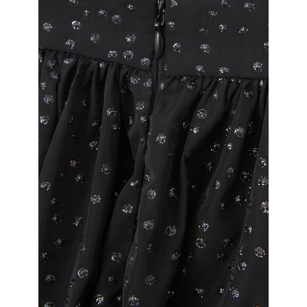 Lardini Elegant Black Polyethylene Midi Skirt IT40 | S