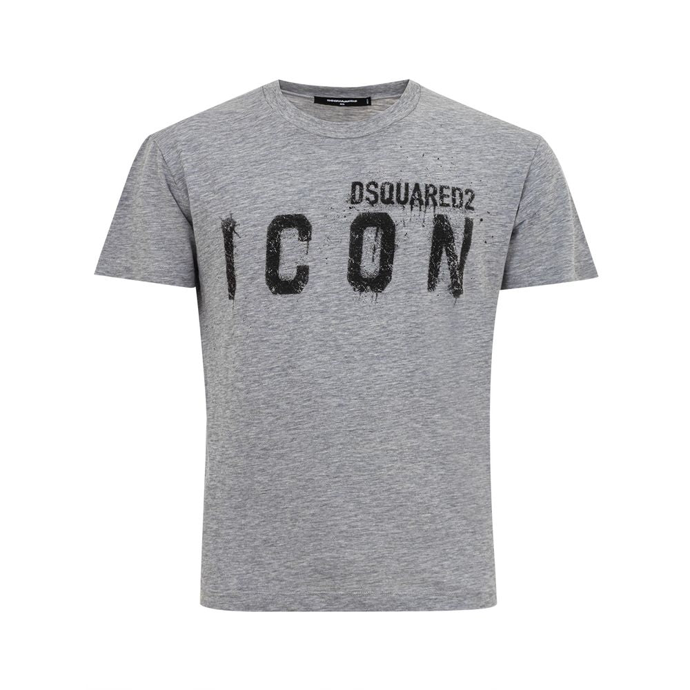 Dsquared² Sleek Gray Cotton Tee for Stylish Men