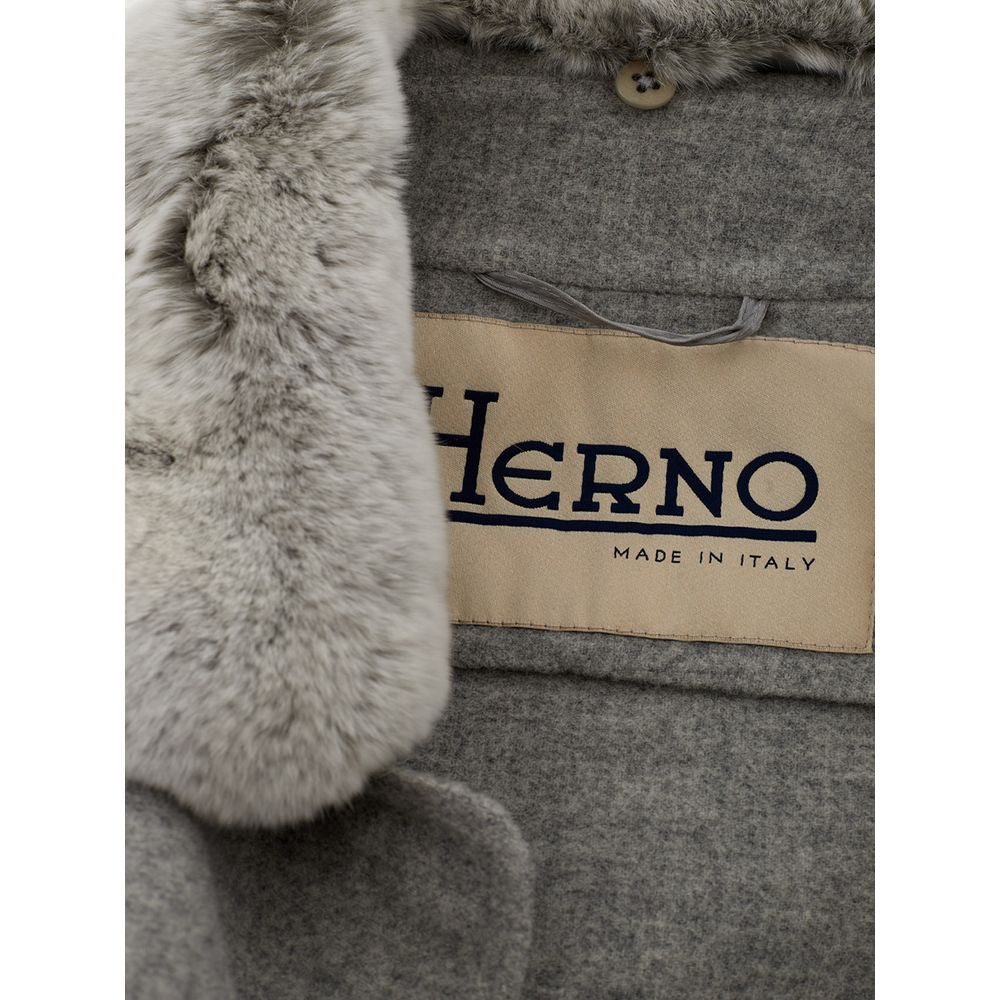 Herno Elegant Gray Wool Jacket for Timeless Style IT42 | M