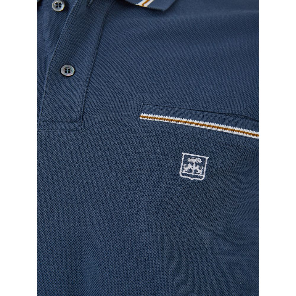 Corneliani Elegant Blue Italian Cotton Polo Shirt IT46 | S