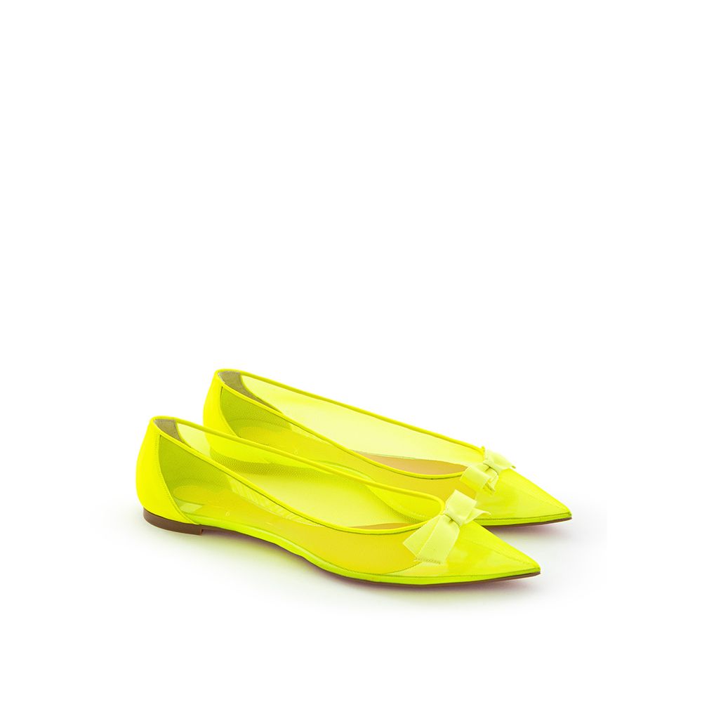 Christian Louboutin Sunshine Yellow Mesh Flat Elegance EU38 | US8