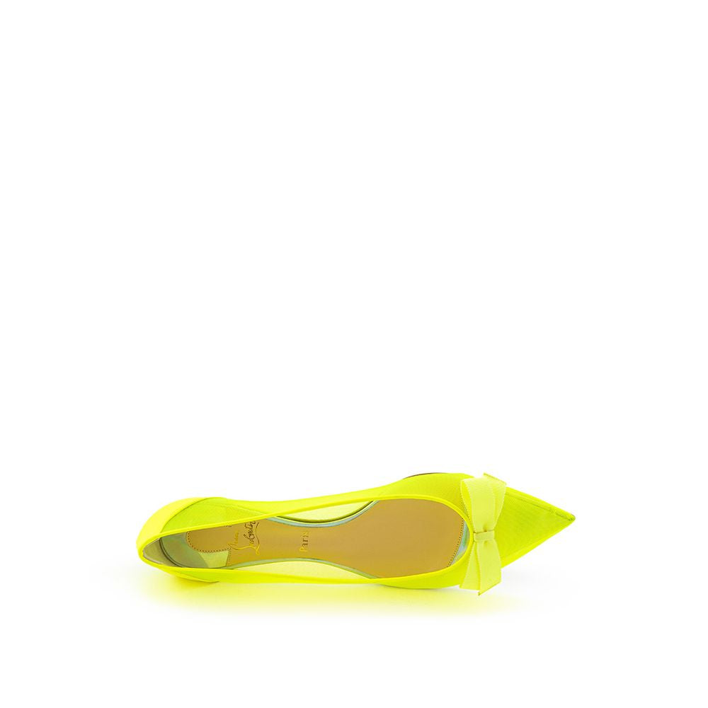 Christian Louboutin Sunshine Yellow Mesh Flat Elegance EU38 | US8