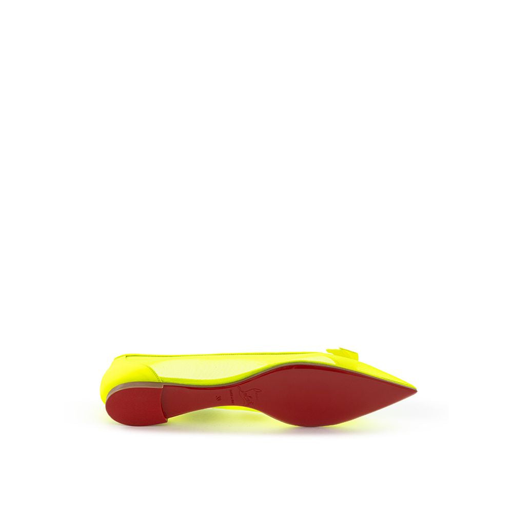 Christian Louboutin Sunshine Yellow Mesh Flat Elegance EU38 | US8