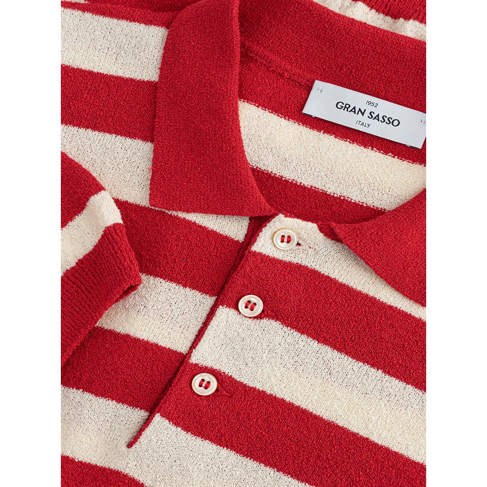 Gran Sasso Elegant Cotton Polo Shirt in Vibrant Red IT50 | L