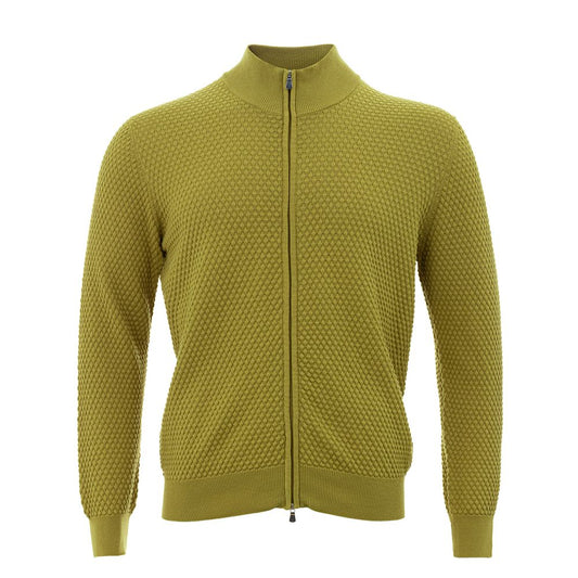 Gran Sasso Elegant Yellow Cotton Cardigan for Men IT50 | L