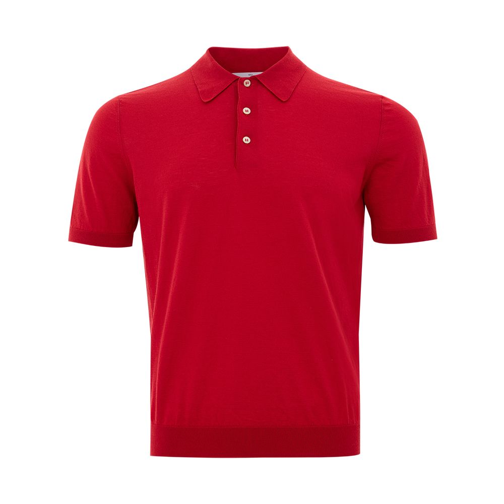 Gran Sasso Elegant Italian Cotton Polo Shirt in Vibrant Red IT50 | L