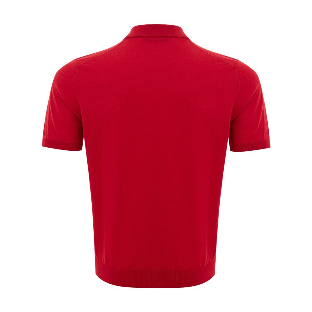 Gran Sasso Elegant Italian Cotton Polo Shirt in Vibrant Red IT50 | L