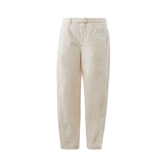 Emporio Armani Beige Cotton Chic Trousers IT46 | S