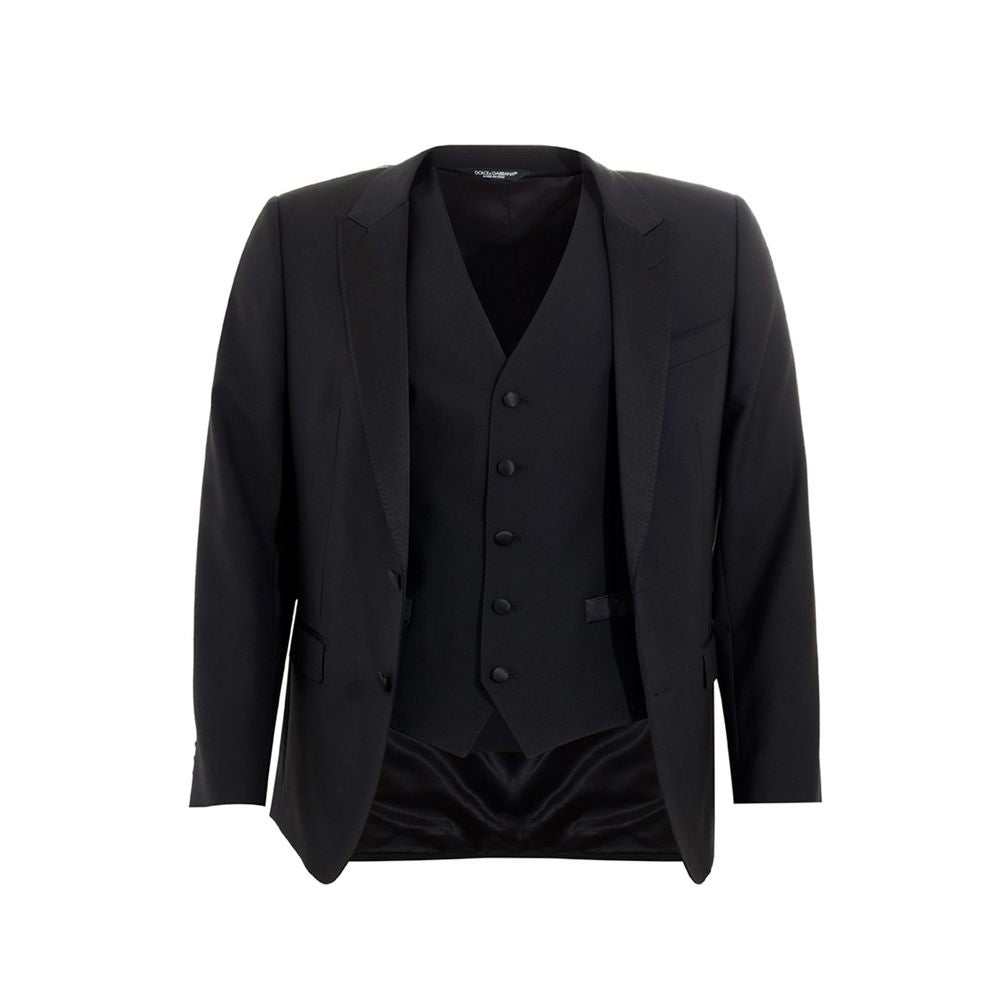 Dolce & Gabbana Elegant Black Wool Men's Suit IT46 / S