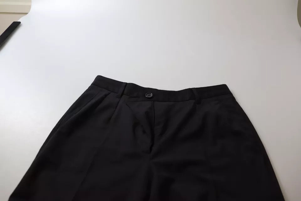 Dolce & Gabbana Black High Waist Tapered Trouser Pants IT40 / S