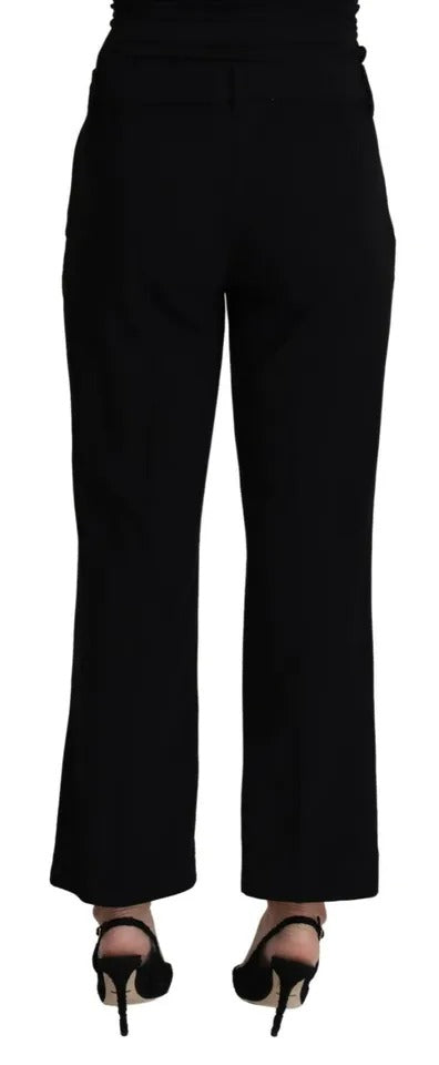 Dolce & Gabbana Black Wool Stretch Cropped Capri Trouser Pants IT44 / L