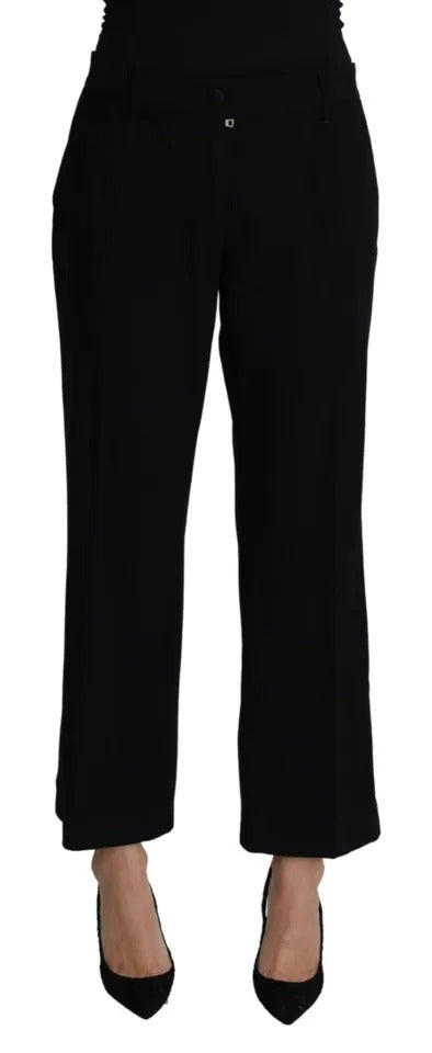 Dolce & Gabbana Black Wool Stretch Cropped Capri Trouser Pants IT44 / L