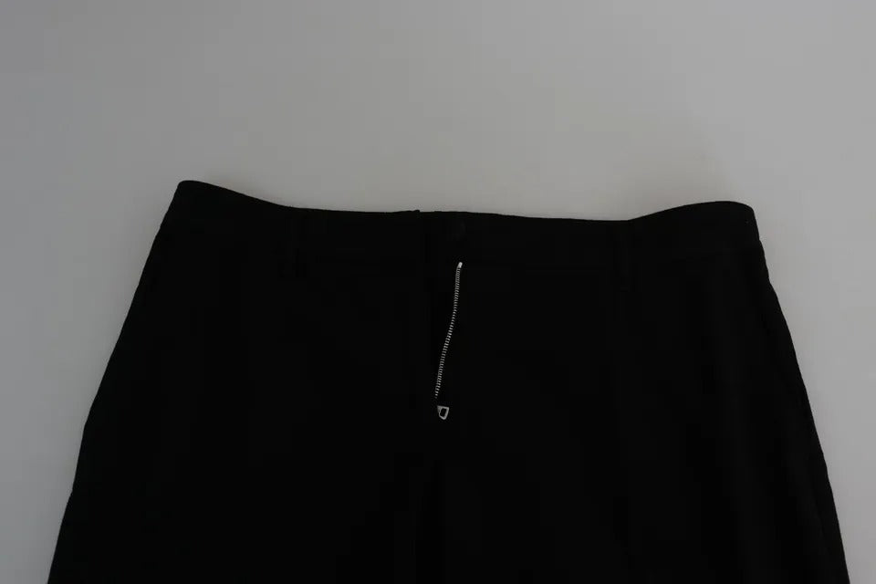 Dolce & Gabbana Black Wool Stretch Cropped Capri Trouser Pants IT44 / L