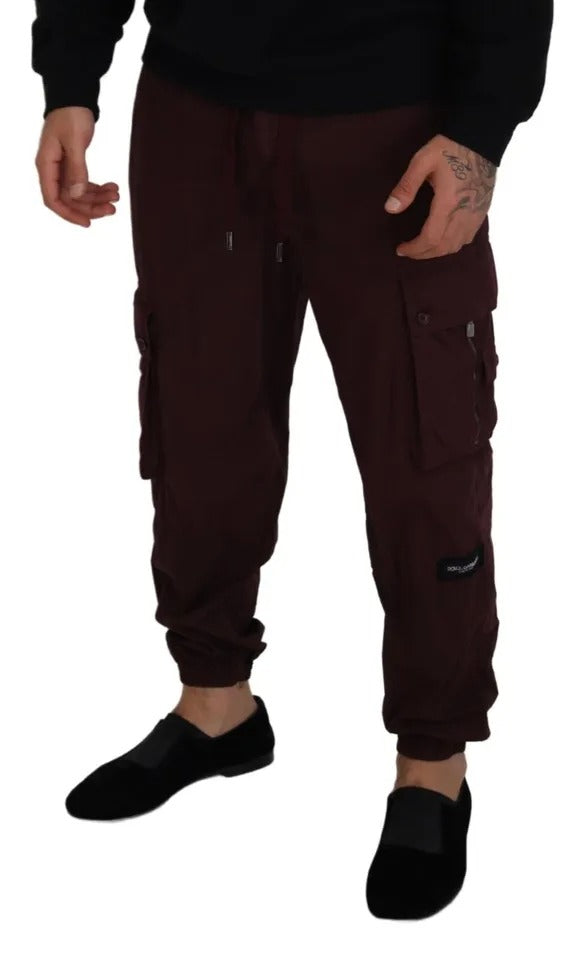 Dolce & Gabbana Bordeaux Cargo Jogger Trouser Cotton Pants IT54 / XL