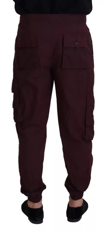 Dolce & Gabbana Bordeaux Cargo Jogger Trouser Cotton Pants IT54 / XL