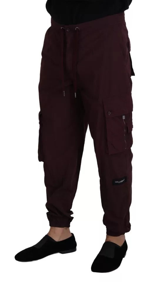 Dolce & Gabbana Bordeaux Cargo Jogger Trouser Cotton Pants IT54 / XL