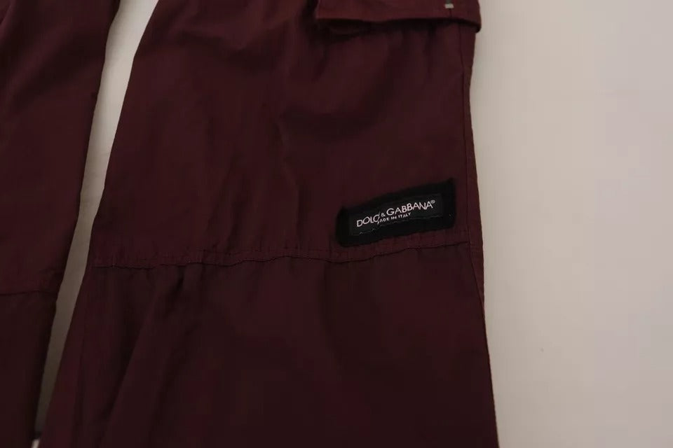 Dolce & Gabbana Bordeaux Cargo Jogger Trouser Cotton Pants IT54 / XL