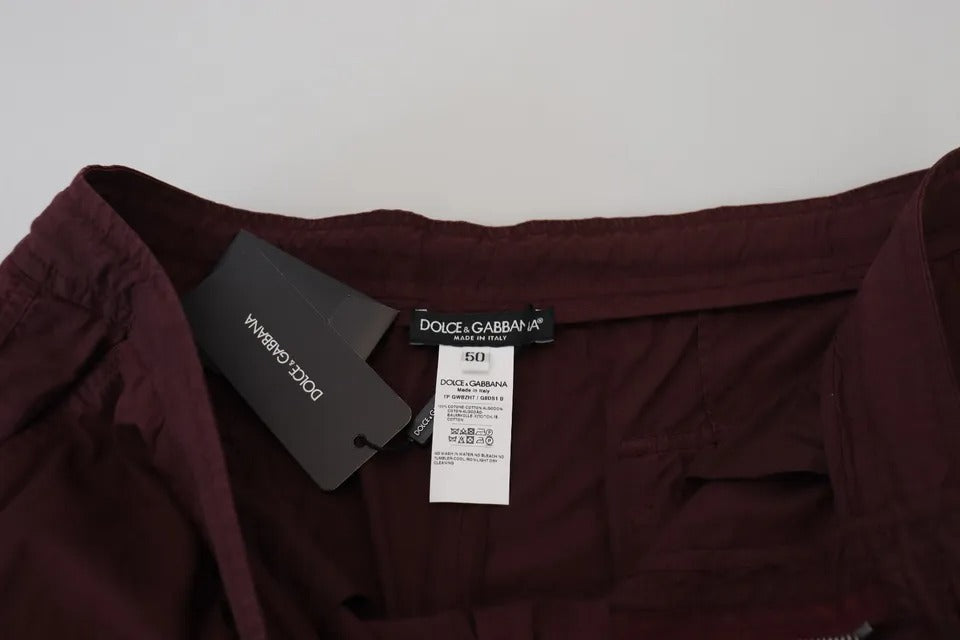 Dolce & Gabbana Bordeaux Cargo Jogger Trouser Cotton Pants IT54 / XL