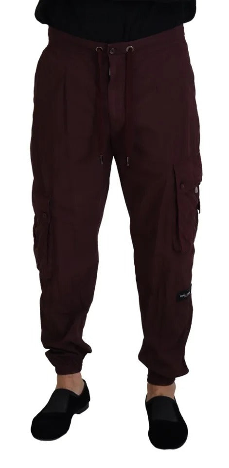 Dolce & Gabbana Bordeaux Cargo Jogger Trouser Cotton Pants IT54 / XL