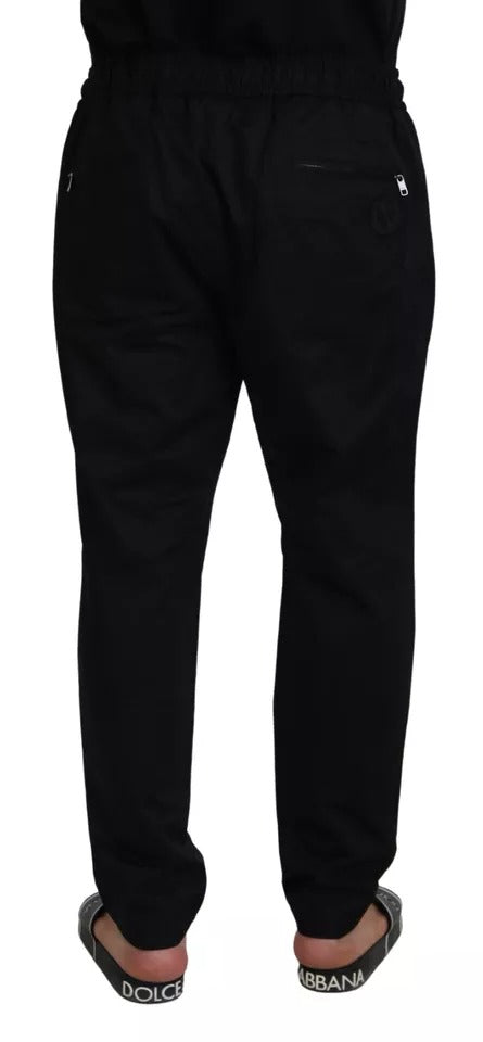 Dolce & Gabbana Black Jogging Trouser Cotton Stretch Pants IT54 / XL