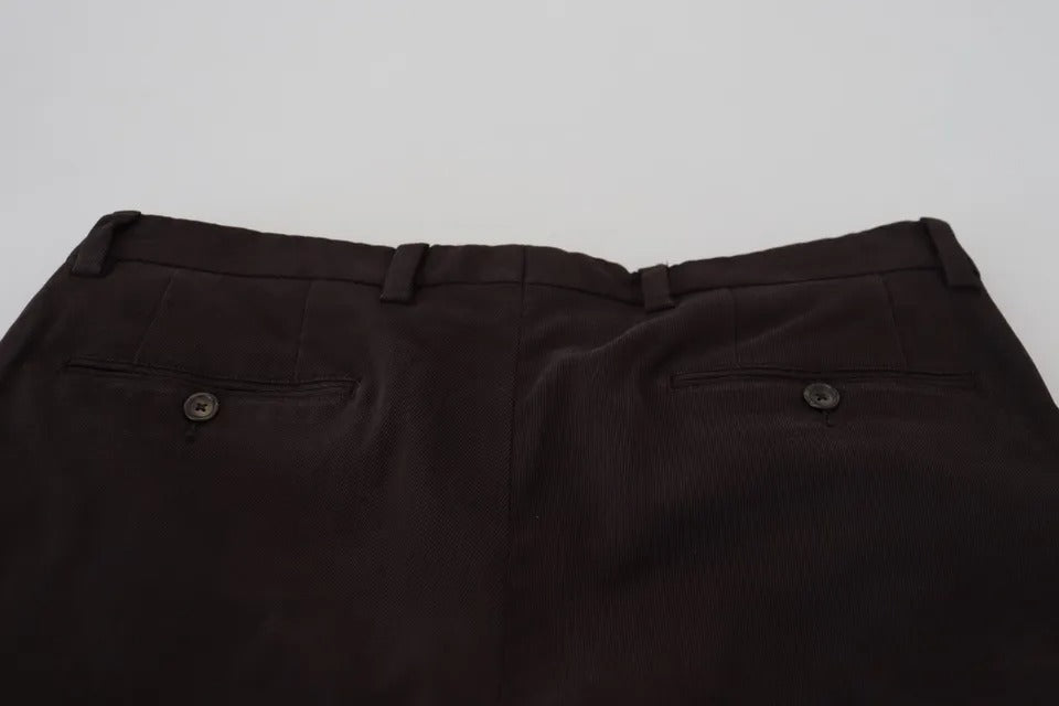 Dolce & Gabbana Brown Skinny Men Cotton Stretch Pants IT50 / L